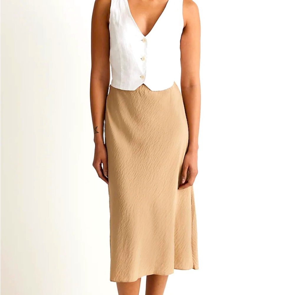 Madewell Midi Slip Skirt - Khaki